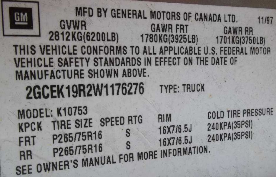 Used 1998 Chevrolet Truck Chevrolet 1500 Pickup Brakes Brake Mast