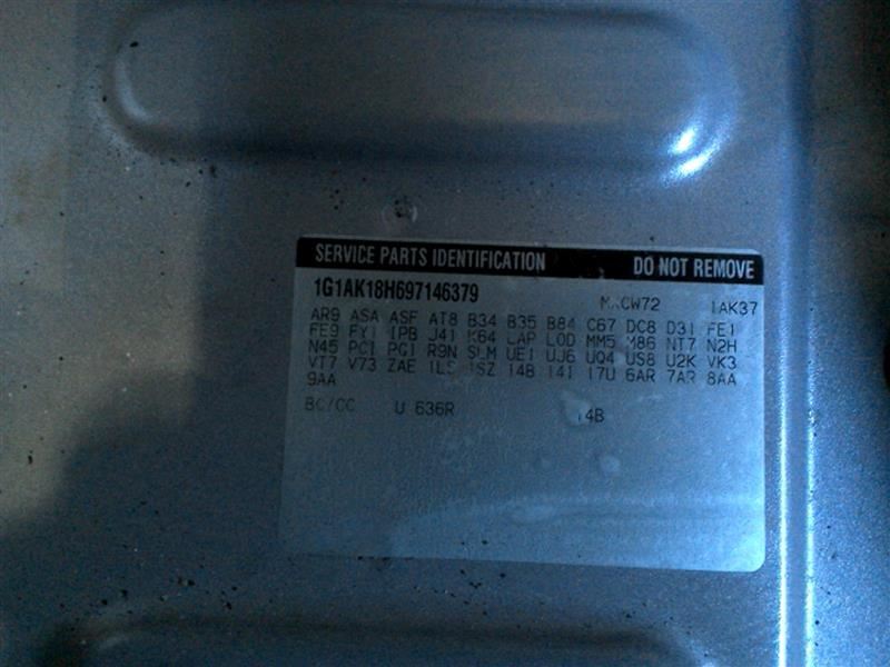 09 10 CHEVY COBALT 2.2 FUEL PUMP ASSEMBLY CALIFORNIA EMISSIONS NU1 eBay