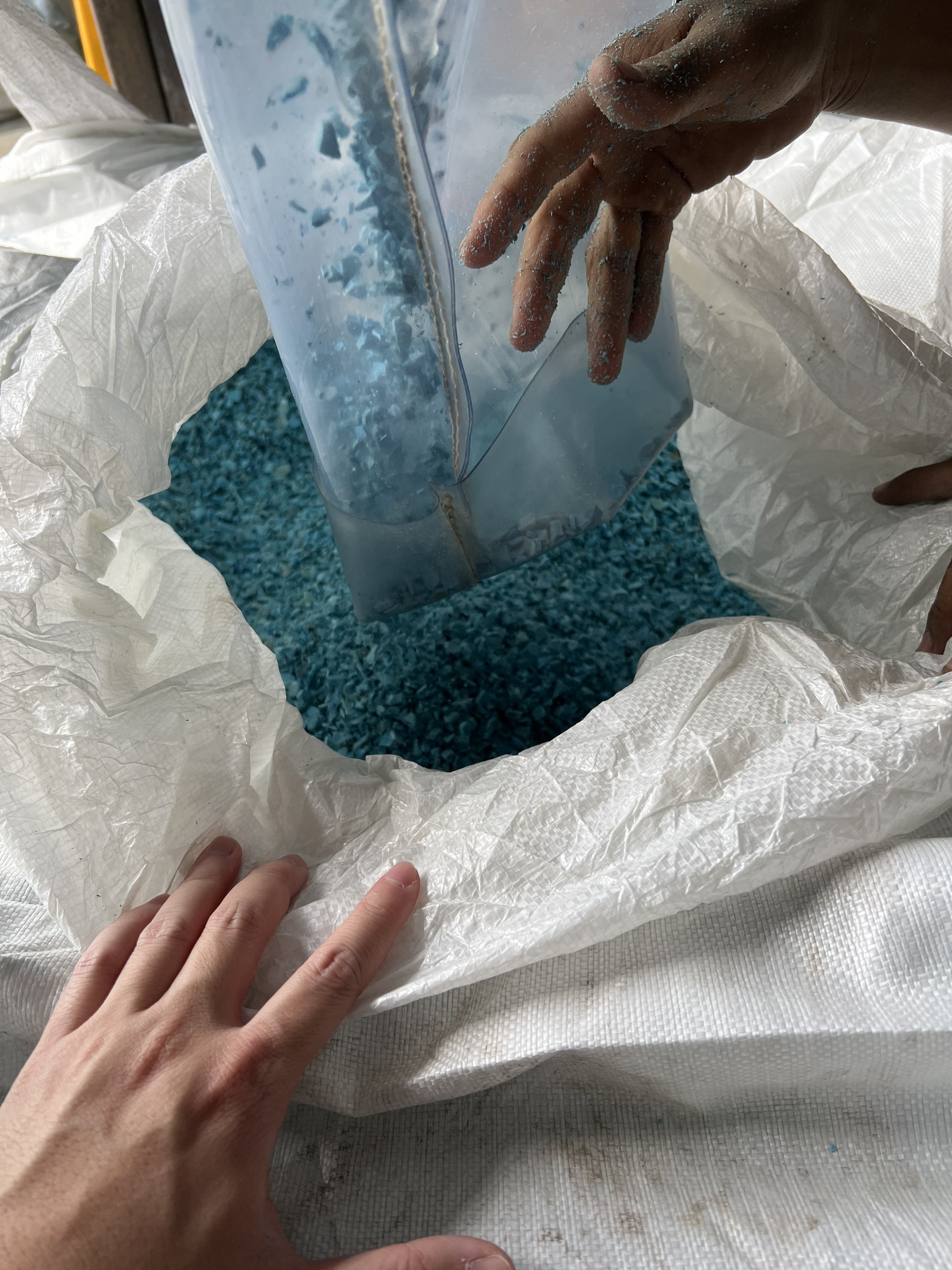 PVC, Regrind, Blue pvc pipe regrind