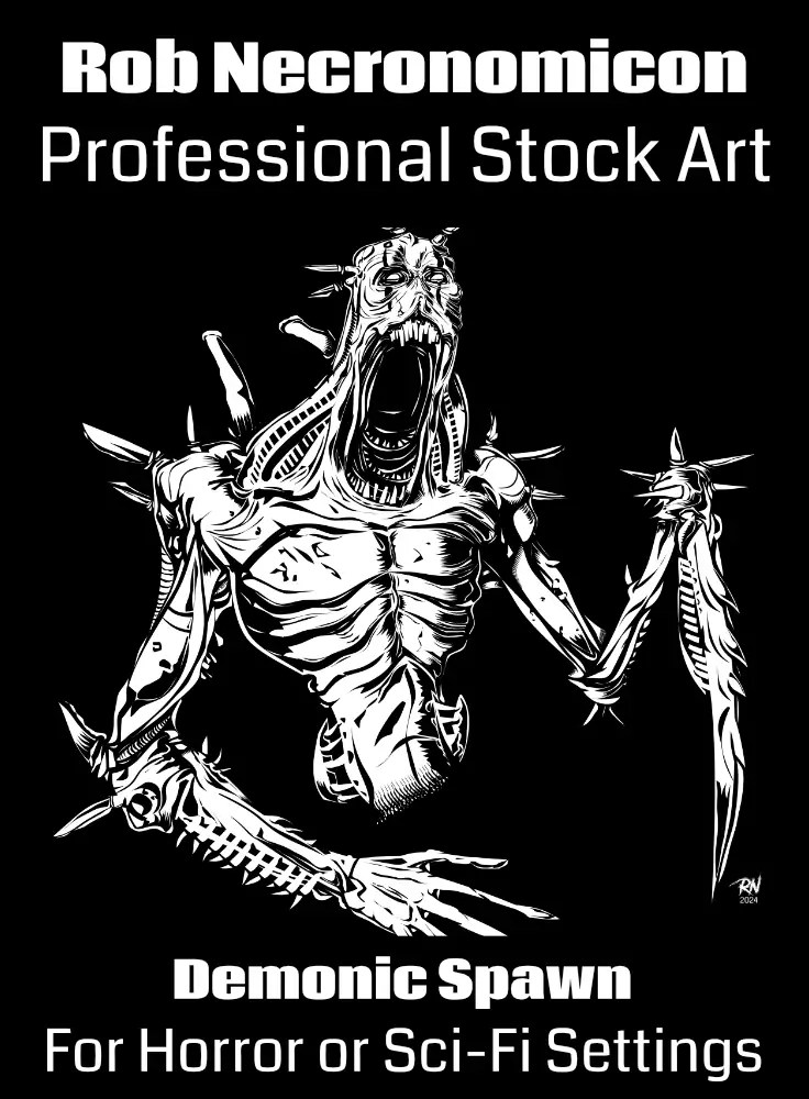 Alien Creature Horror Dark Fantasy Stock Art Illustration Rob