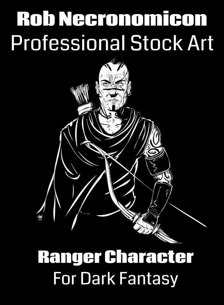 Ranger Character Dark Fantasy Stock Art Illustration Rob
