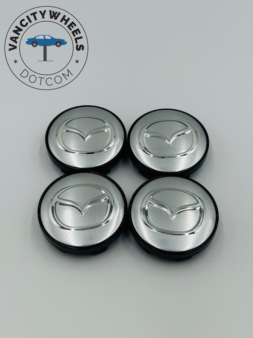 Premium 4Pcs MAZDA Wheel Center Caps in Varied Sizes & Wheel Cap Base Colors Vancity Wheels