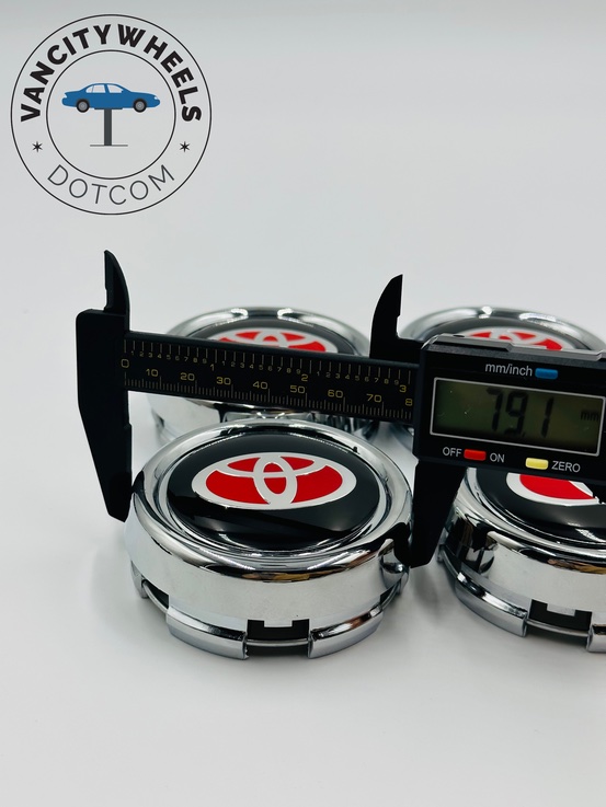Premium 4Pcs Toyota Wheel Center Caps in Varied Sizes & Wheel Cap Base