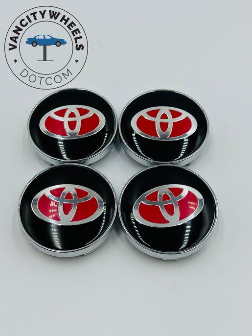 Premium 4Pcs Toyota Wheel Center Caps in Varied Sizes & Wheel Cap Base