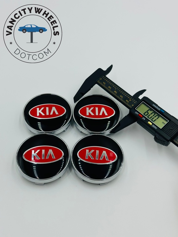 Premium 4Pcs KIA Wheel Center Caps in Varied Sizes & Wheel Cap Base