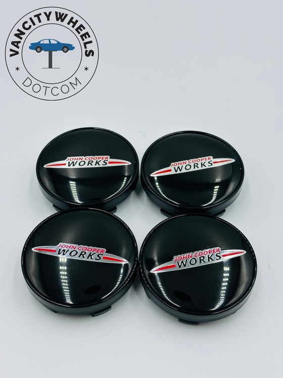 Premium 4Pcs Mini CooperJohn Cooper Wheel Center Caps in Varied Sizes