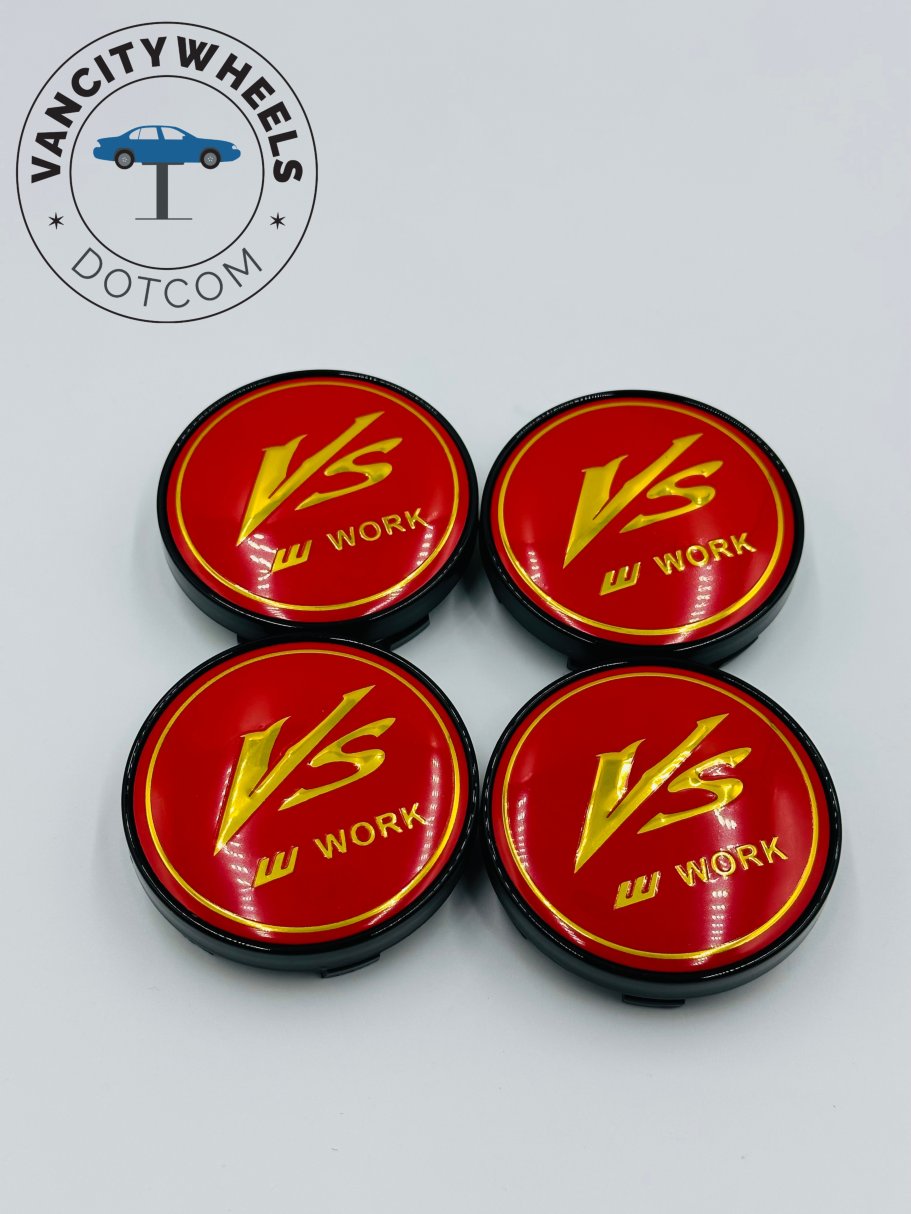 Premium 4Pcs VS Work Wheels Wheel Center Caps in Varied Sizes & Wheel