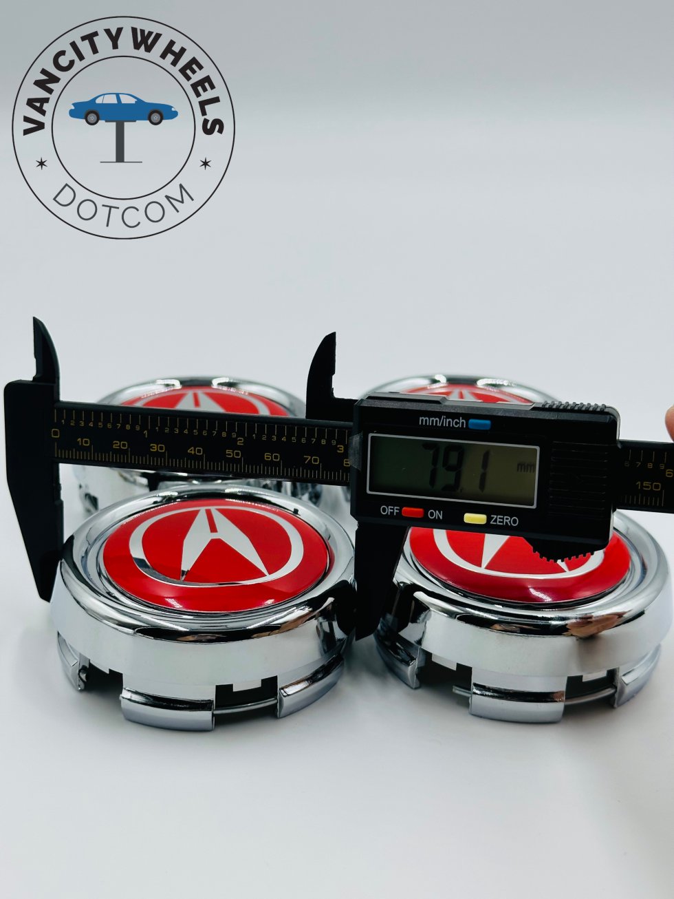 Premium 4Pcs Acura Wheel Center Caps in Varied Sizes & Wheel Cap Base
