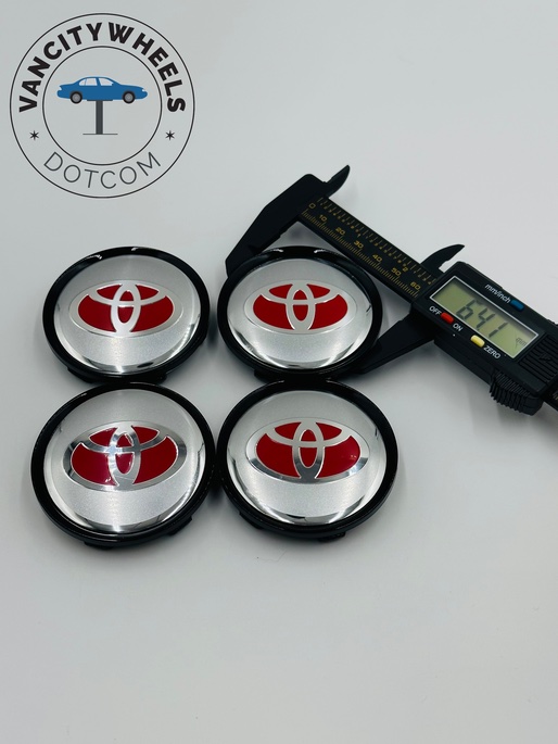 Premium 4Pcs Toyota Wheel Center Caps in Varied Sizes & Wheel Cap Base