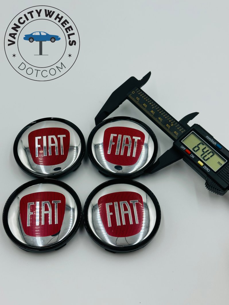 Premium 4Pcs FIAT Wheel Center Caps in Varied Sizes & Wheel Cap Base