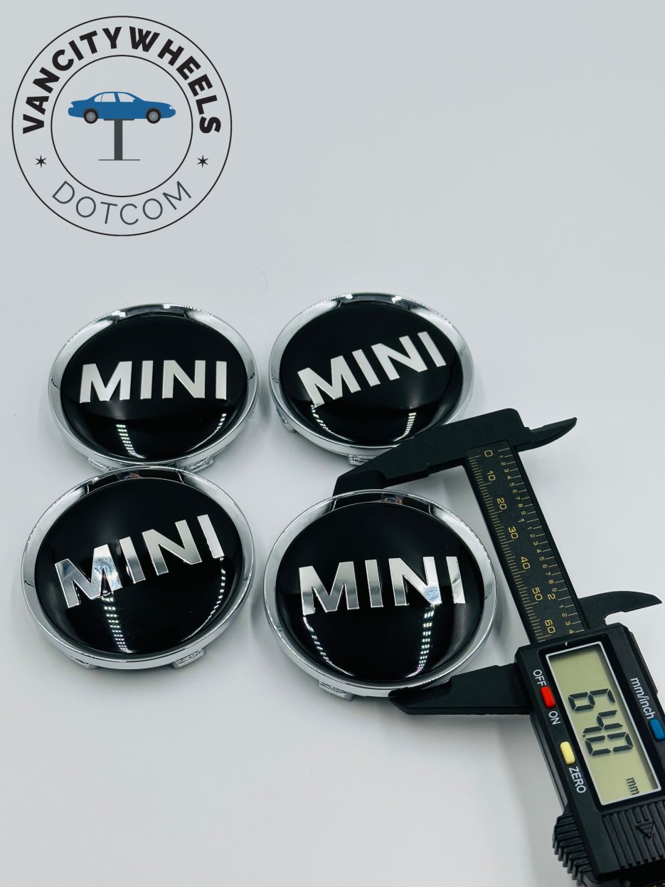 Premium 4Pcs Mini Cooper Wheel Center Caps in Varied Sizes & Wheel Cap Base Colors Vancity Wheels