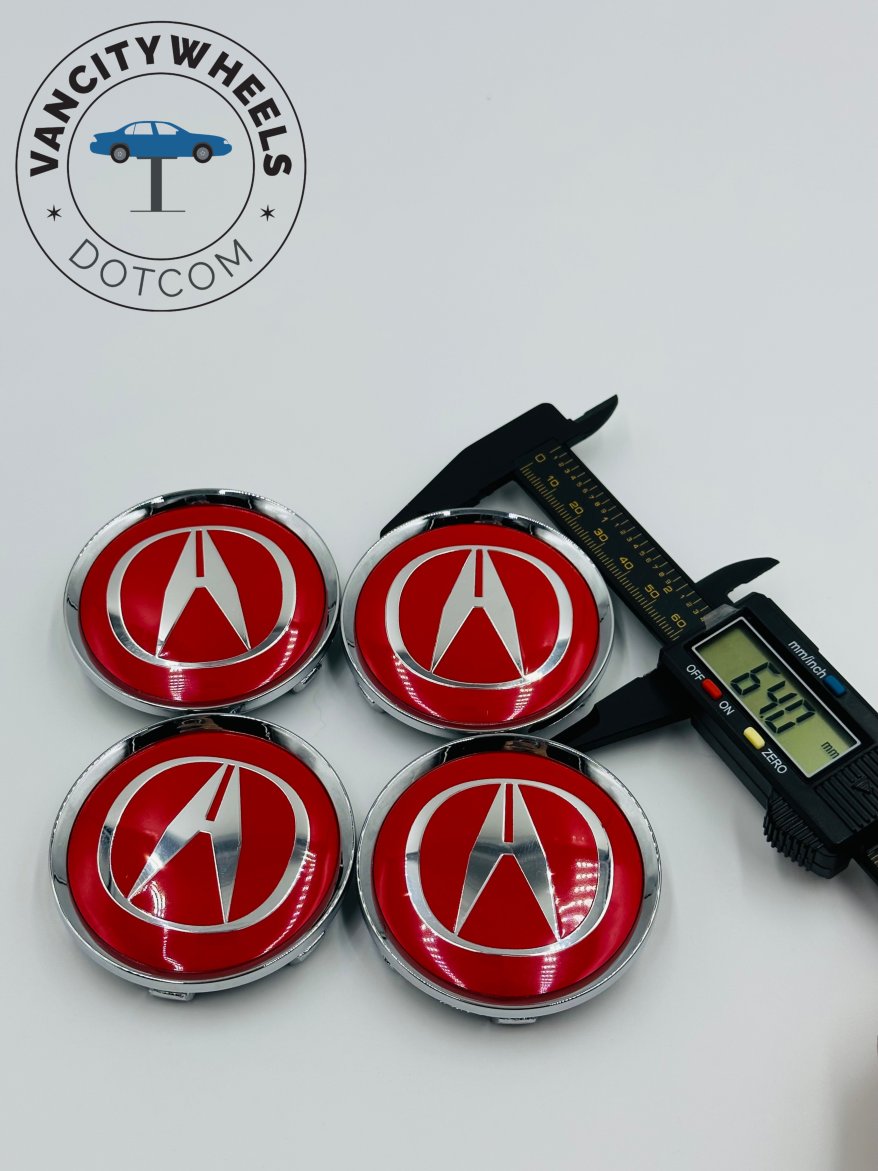 Premium 4Pcs Acura Wheel Center Caps in Varied Sizes & Wheel Cap Base