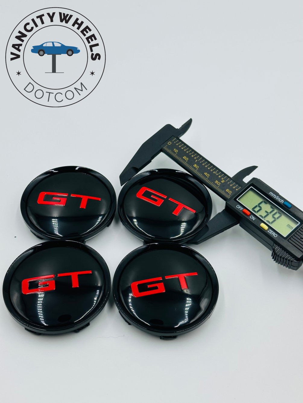 Premium 4Pcs GT Wheel Center Caps in Varied Sizes & Wheel Cap Base