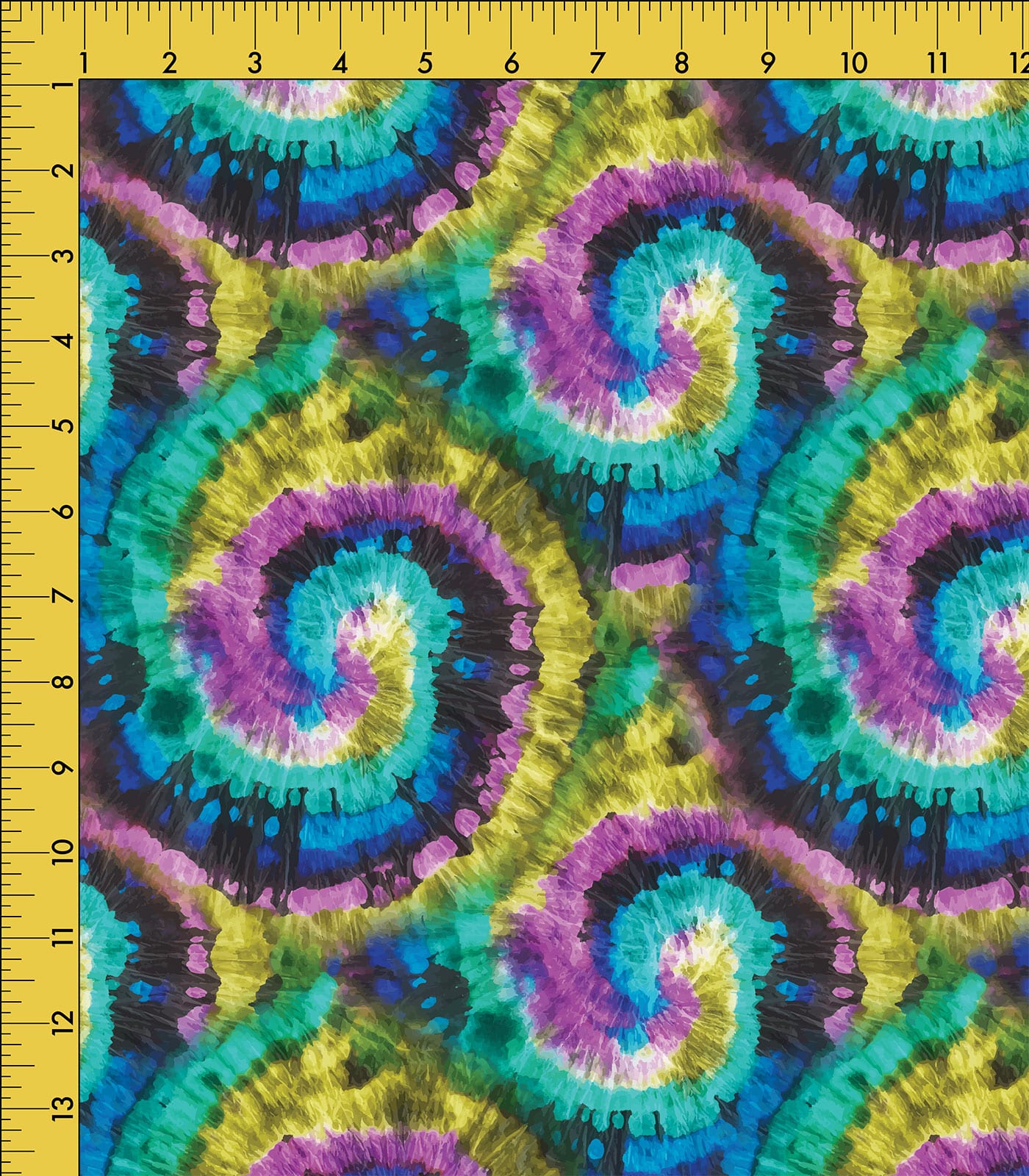 Bright Teal/Yellow/Purple TieDye/Swirls Exclusive Print Olga's Closet