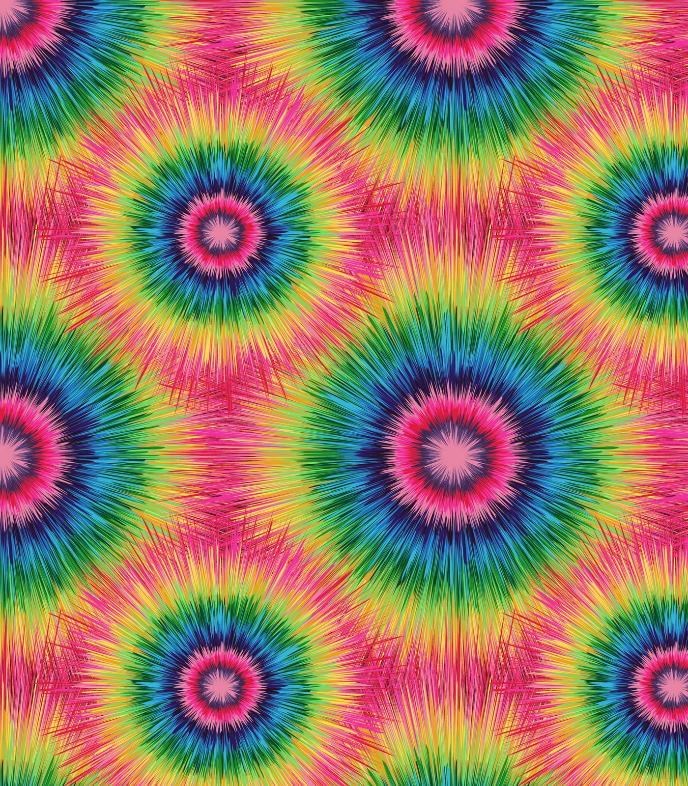 Hot Pink/Yellow/Blue TieDye/Burst Exclusive Print Olga's Closet