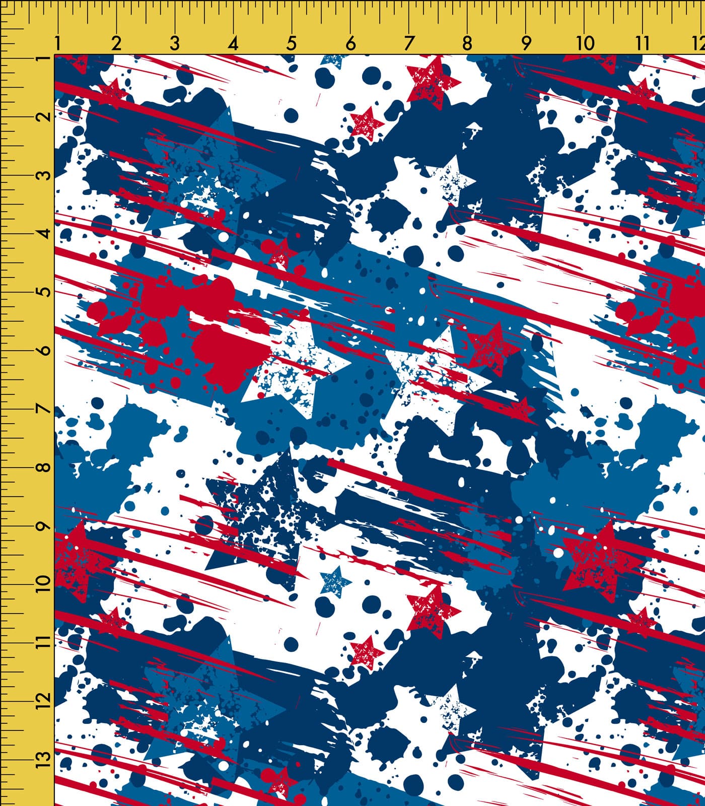 White/Royal Blue/Red Stars/Paint Splatter Exclusive Print Olga's Closet