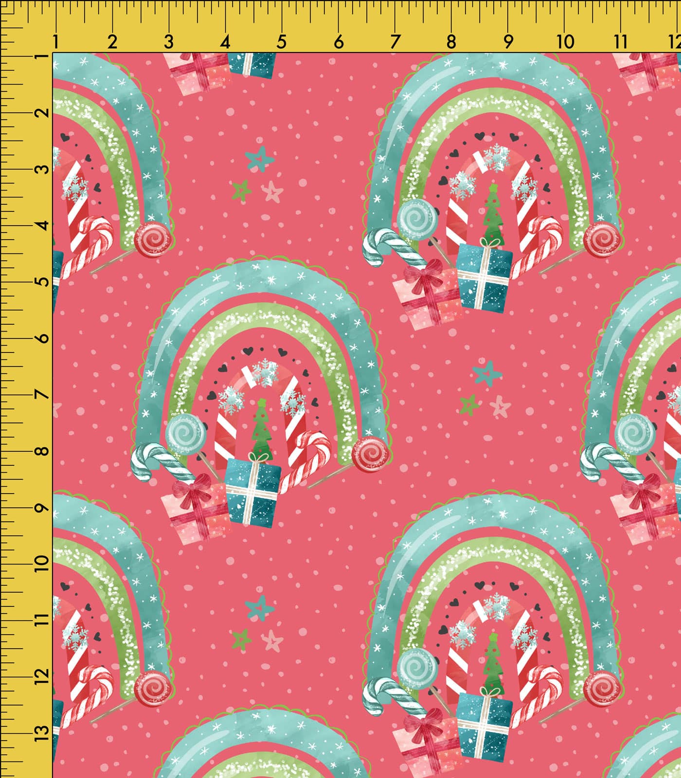 Holiday Red/Teal/Green Candies/Rainbows Exclusive Print Olga's Closet