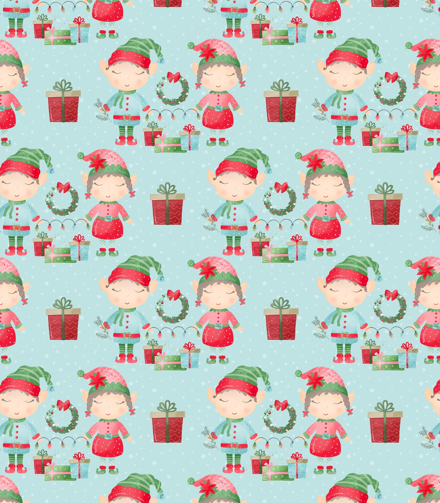 Baby Blue/Holiday Red/Green Night Before Christmas/Christmas Lights Exclusive Print Olga's Closet