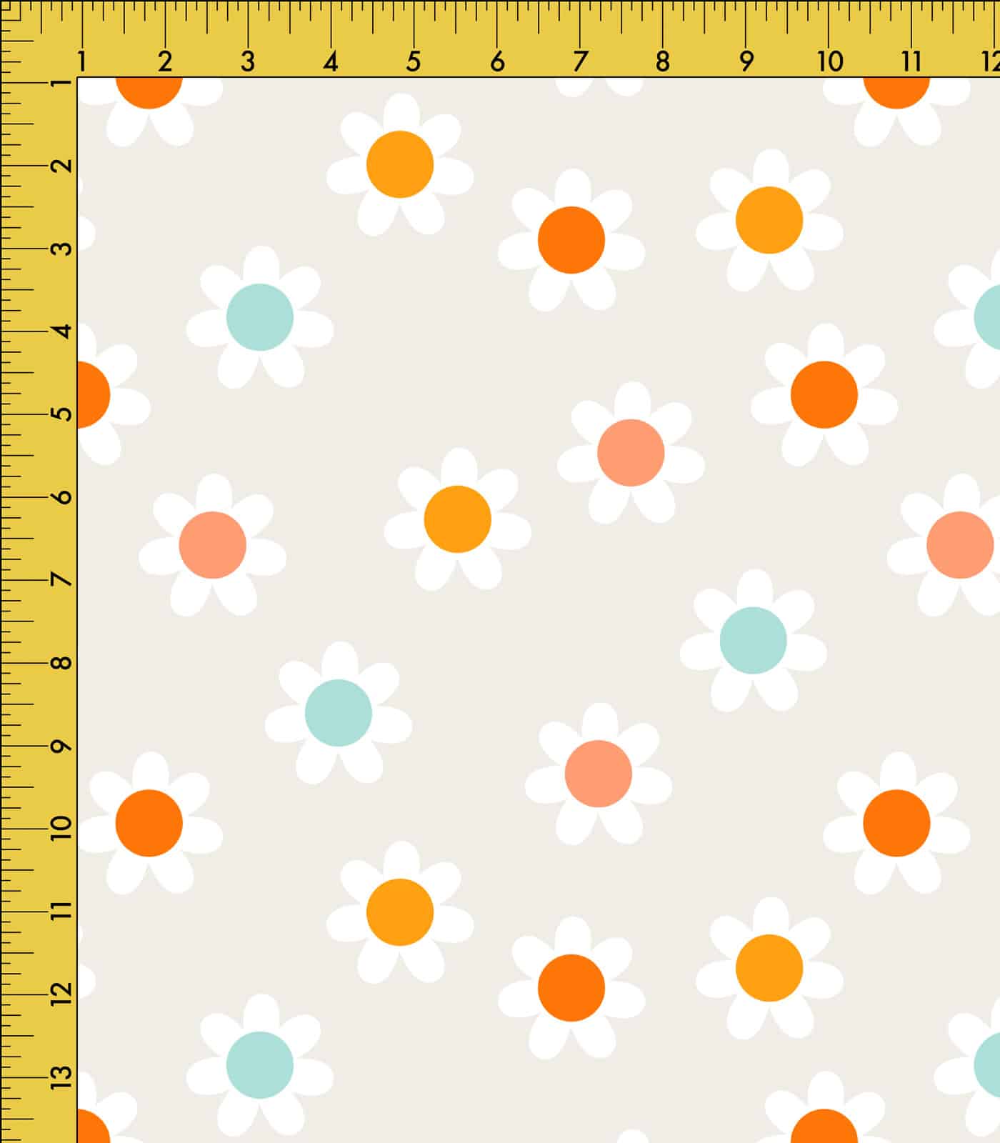 Light Grey/White/Orange Retro/Ditsy Floral Exclusive Print Olga's Closet