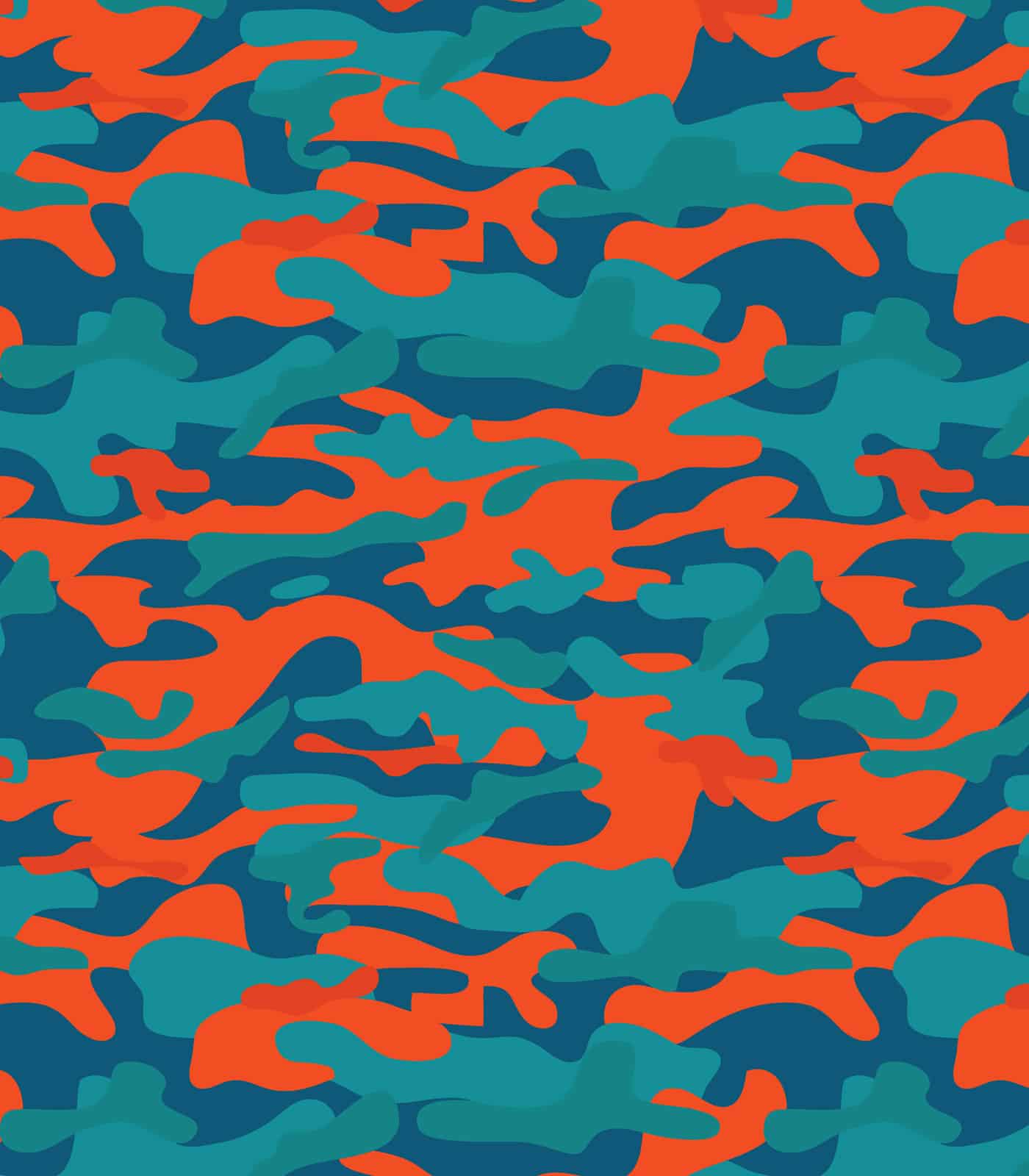 Aqua/Blue/Orange Camo Exclusive Print Olga's Closet