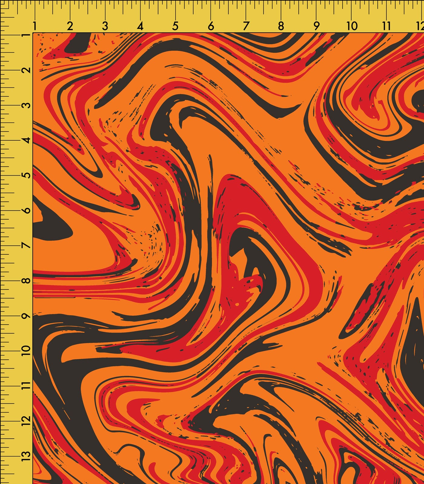 Orange/Red/Black TieDye/Swirls Exclusive Print Olga's Closet