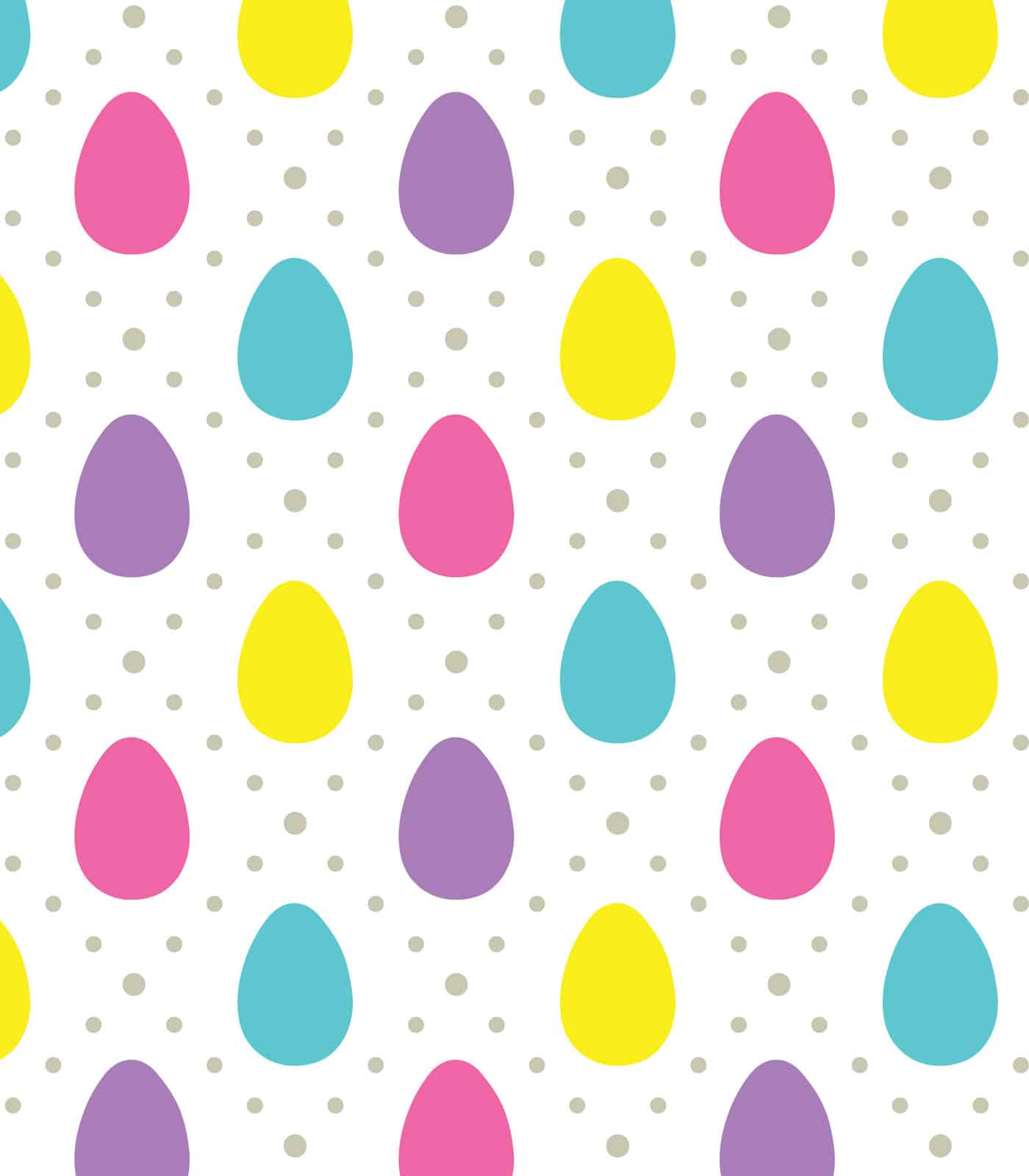 White/Pink/Sky Blue Easter Eggs/Dots Exclusive Print Olga's Closet