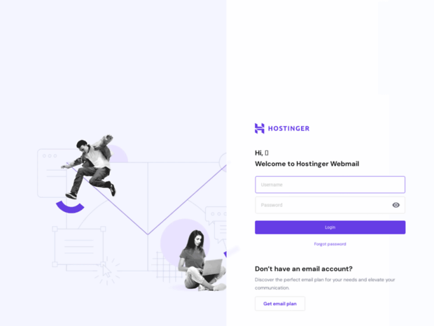 Bienvenue au webmail.hostinger.fr page Webmail créez un nouveau