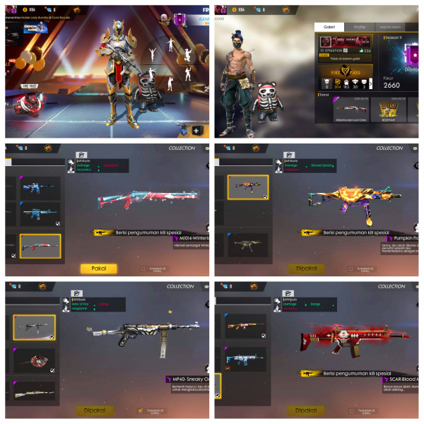 Jual Akun FF, Rare GG, Senjata Permanen, Harga Murah dari