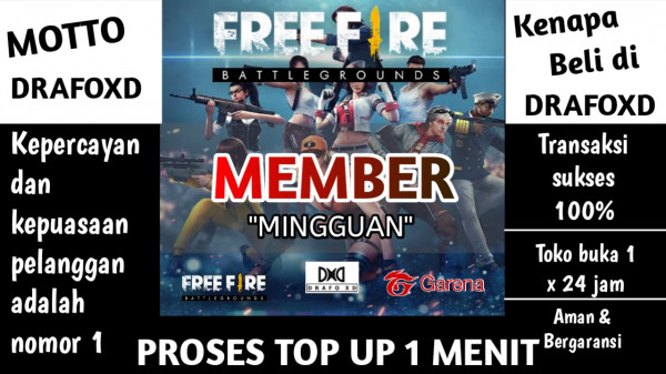 Jual Member Mingguan Garena Free Fire dari DRAFO XD itemku