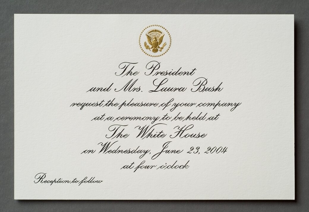 Invitation to a Ceremony at the White House White House Historical Association