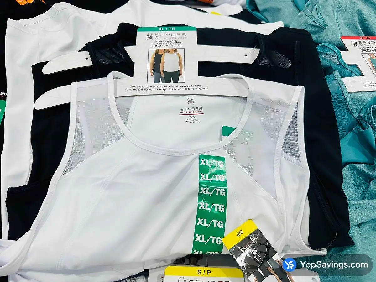 SPYDER 2PK ACTIVE TANK + LADIES SIZES S XXL at Costco Warden Ave Toronto