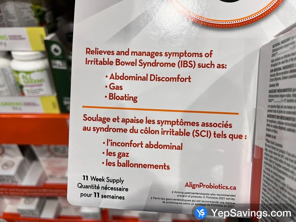 ALIGN PROBIOTIC SUPPLEMENT 77 CAPSULES at Costco Brant St Burlington