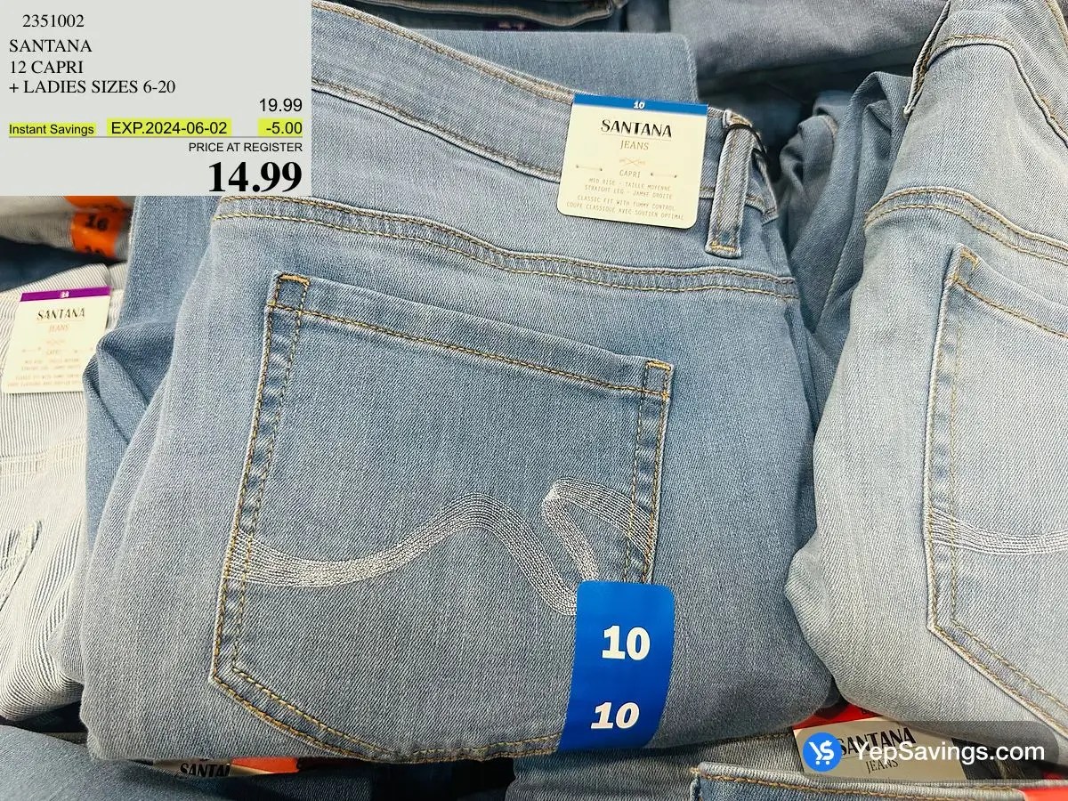 SANTANA 12 CAPRI + LADIES SIZES 620 at Costco 3180 Laird Rd