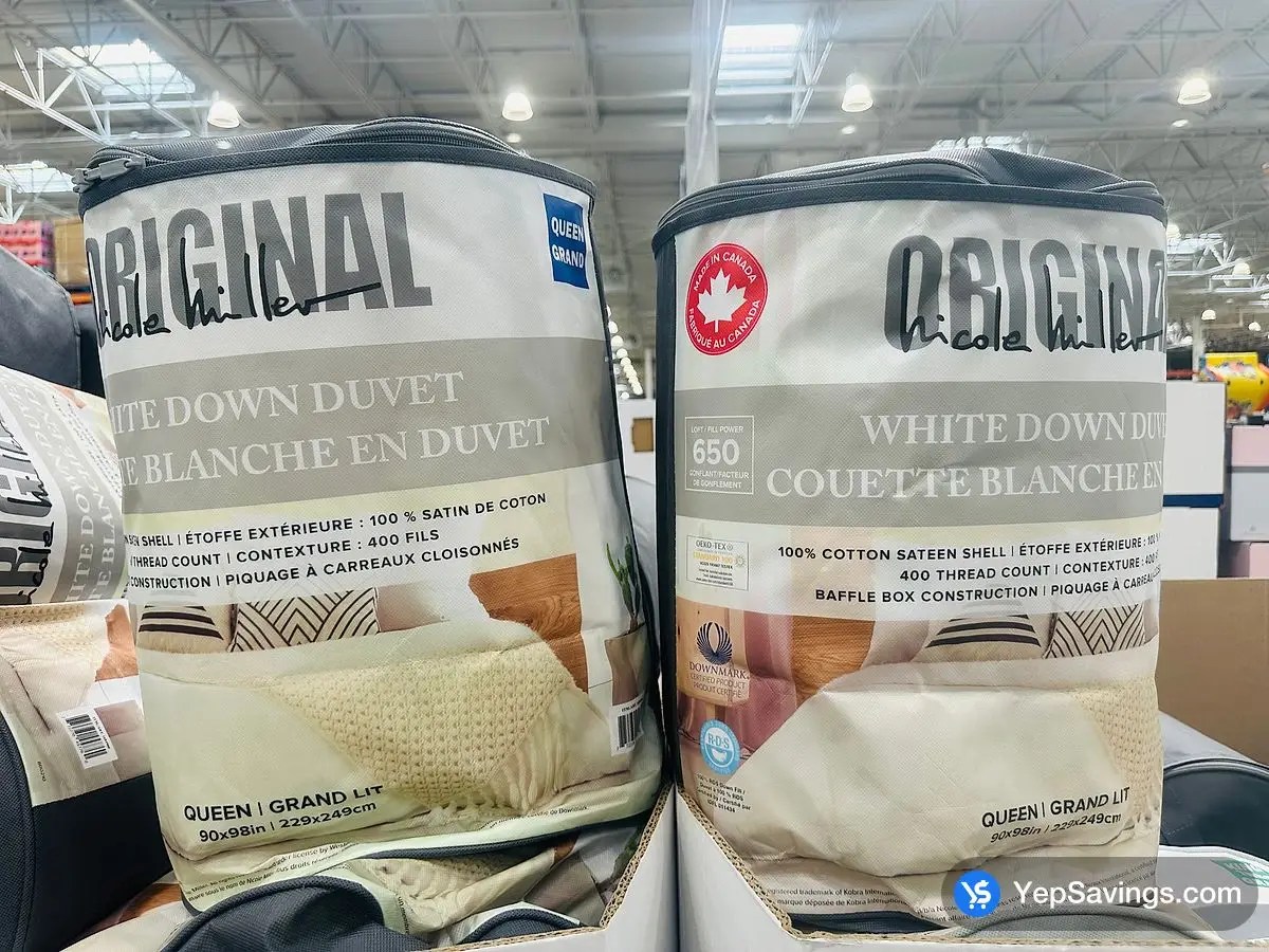 NICOLE MILLER WHITE DUCK DOWN DUVET QUEEN 90 " X 98 " at Costco 91 St