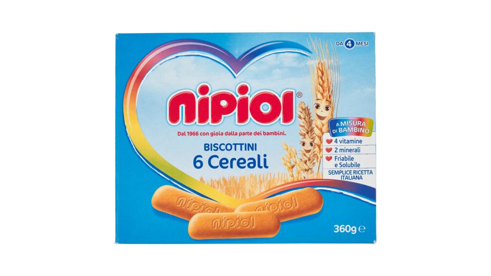 Nipiol Biscottini 6 Cereali Mondo bimbi Tutto per l'infanzia