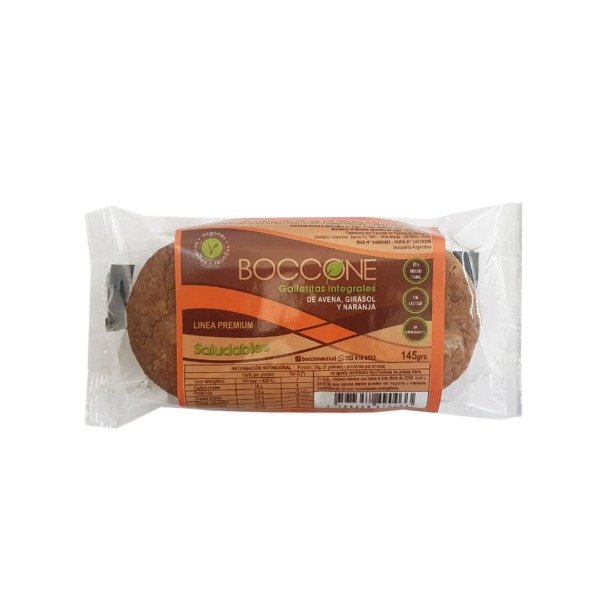 Galletitas Integrales Avena Girasol y Naranja x 145gr BOCCONE
