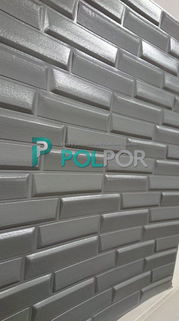 Placa de Pared Autoadhesiva Decowall 3D Franjas de Plata