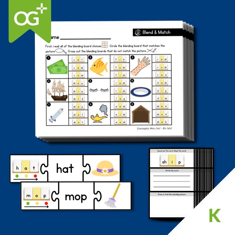 OG+ Encoding and Decoding Printable Activity Set - Kindergarten