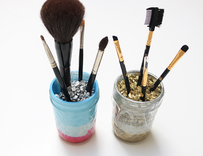 DIY Mason Jar Makeup Brush Holders Inspired By This