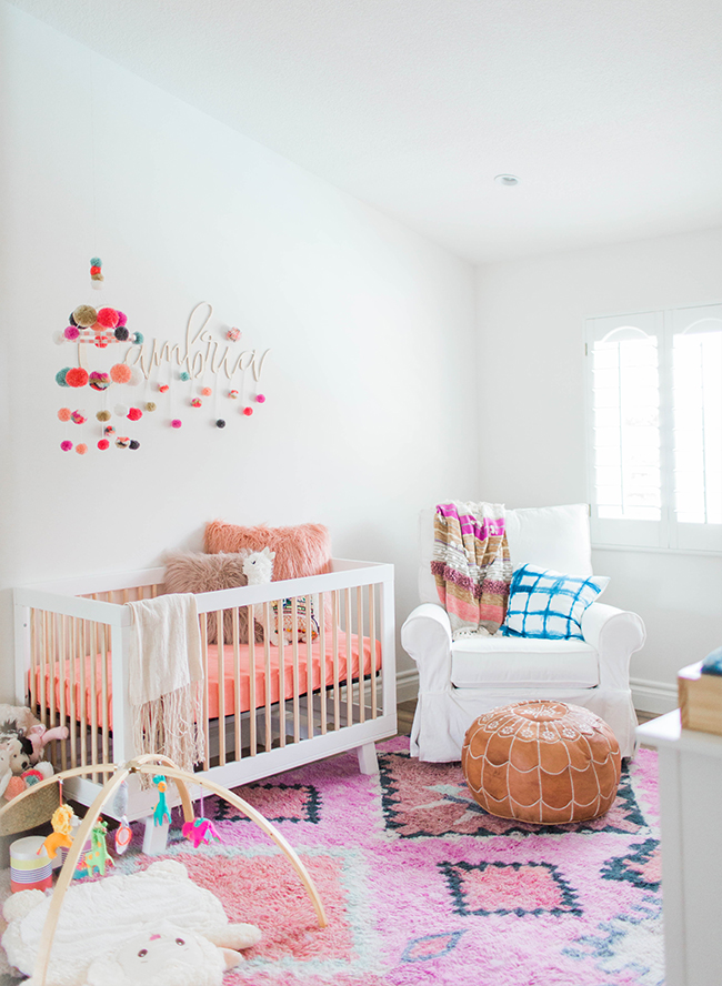 A Colorful Coral Nursery for a Baby Girl Inspired By This