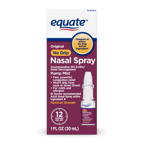 Equate No Drip Nasal Spray Oxymetazoline HCl; Provides 12 Hour Nasal