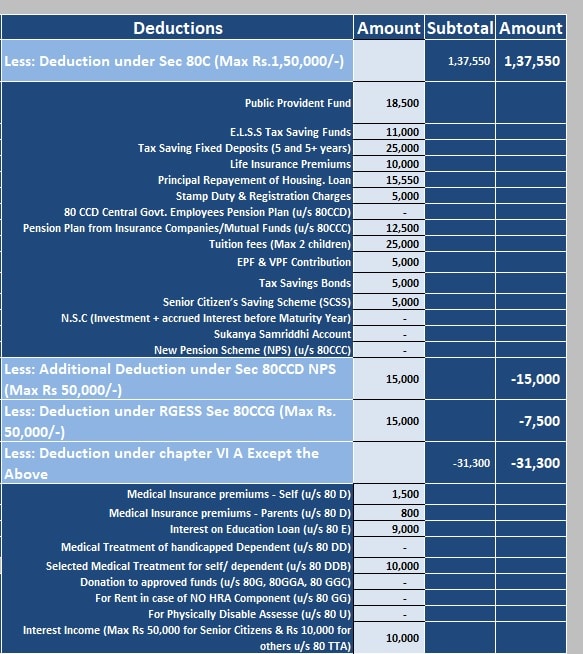 Download Tax Calculator FY 201819 Excel Template ExcelDataPro