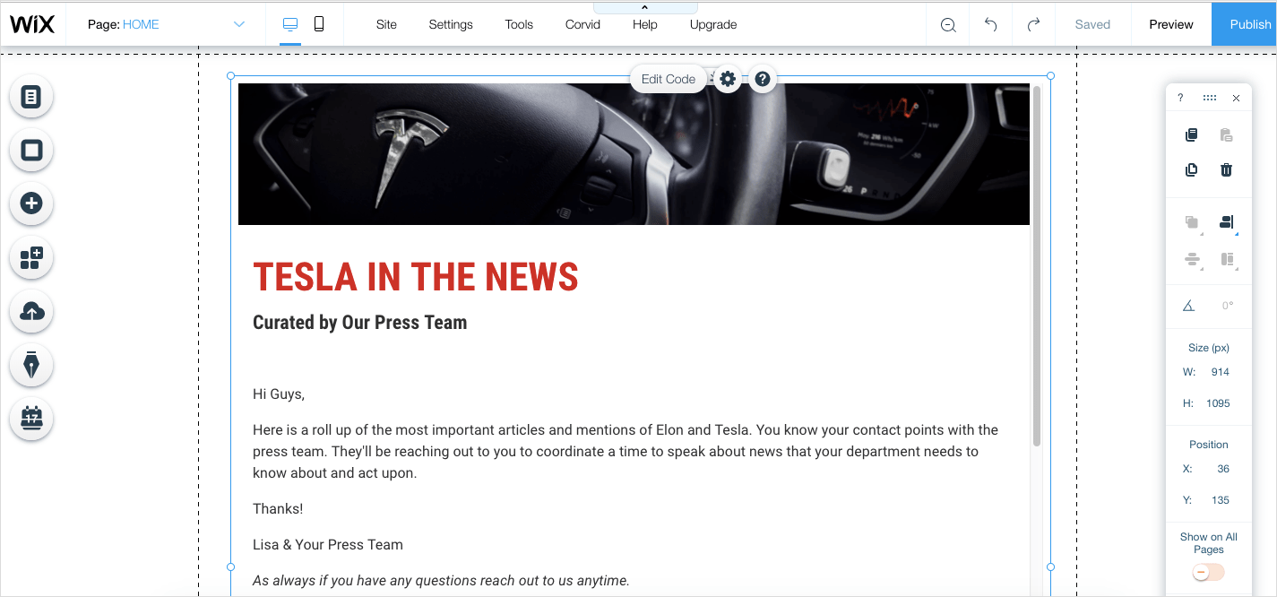 How To Quickly Add News Feed on Wix site elink Blog