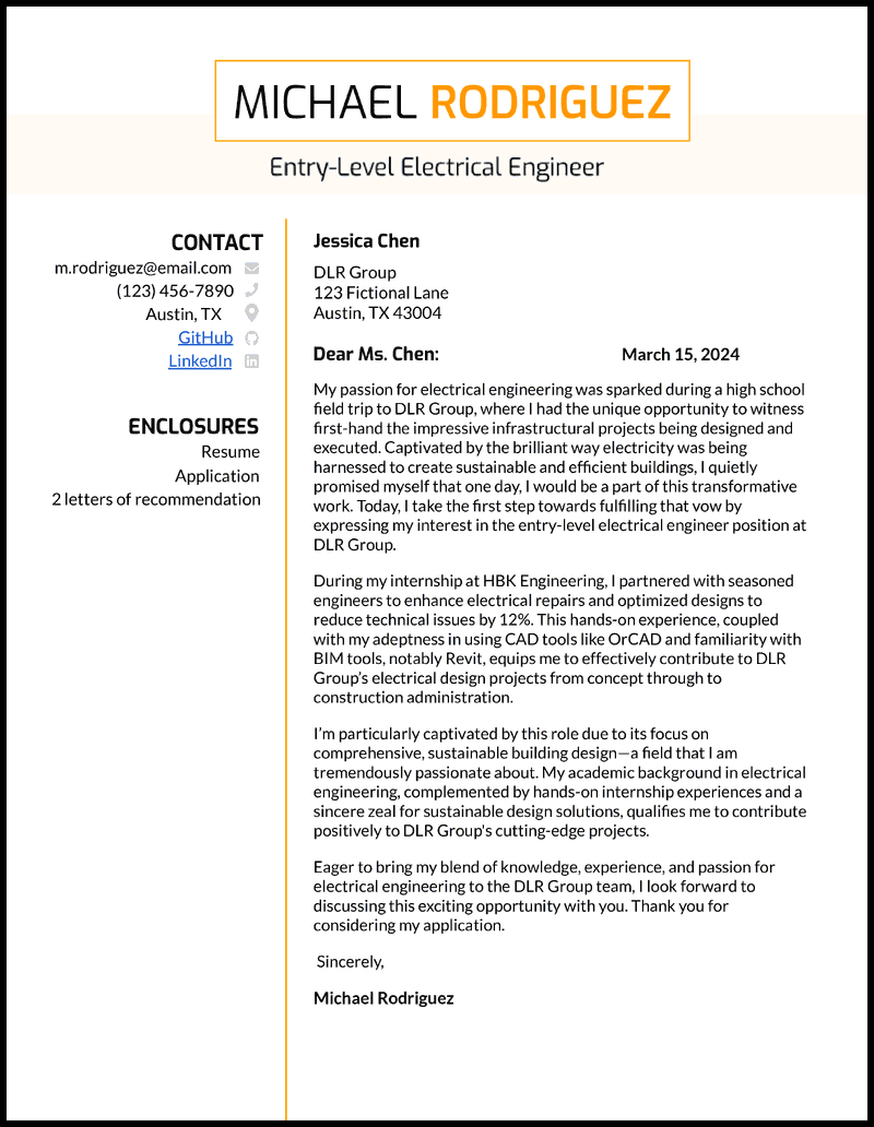 5 Electrical Engineer Cover Letter Examples for 2024
