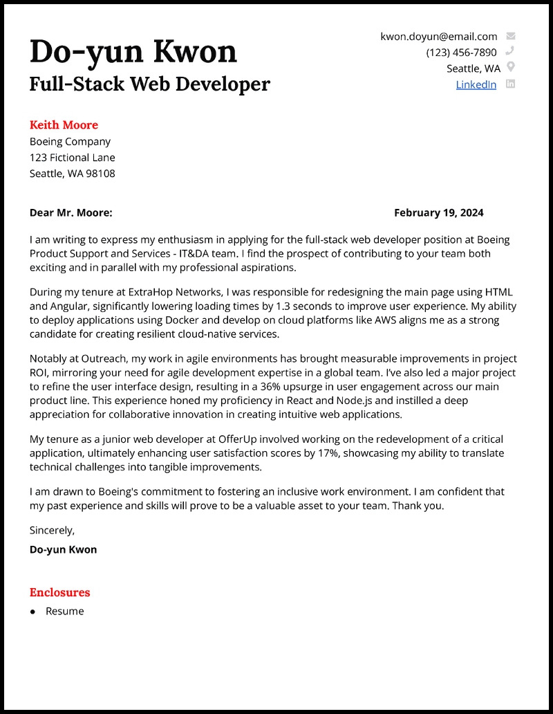 5  Developer Cover Letter Examples Designed for 2024