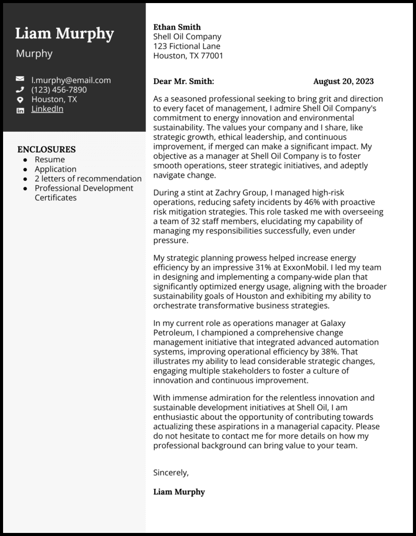 3 Manager Cover Letter Examples to Get the Job in 2024