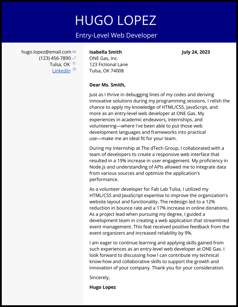 5  Developer Cover Letter Examples Designed for 2024