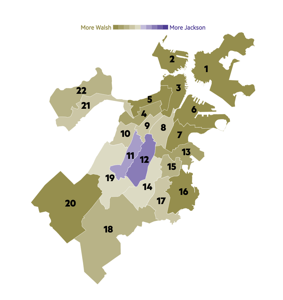 Map Boston Mayoral Results, By Ward WBUR News