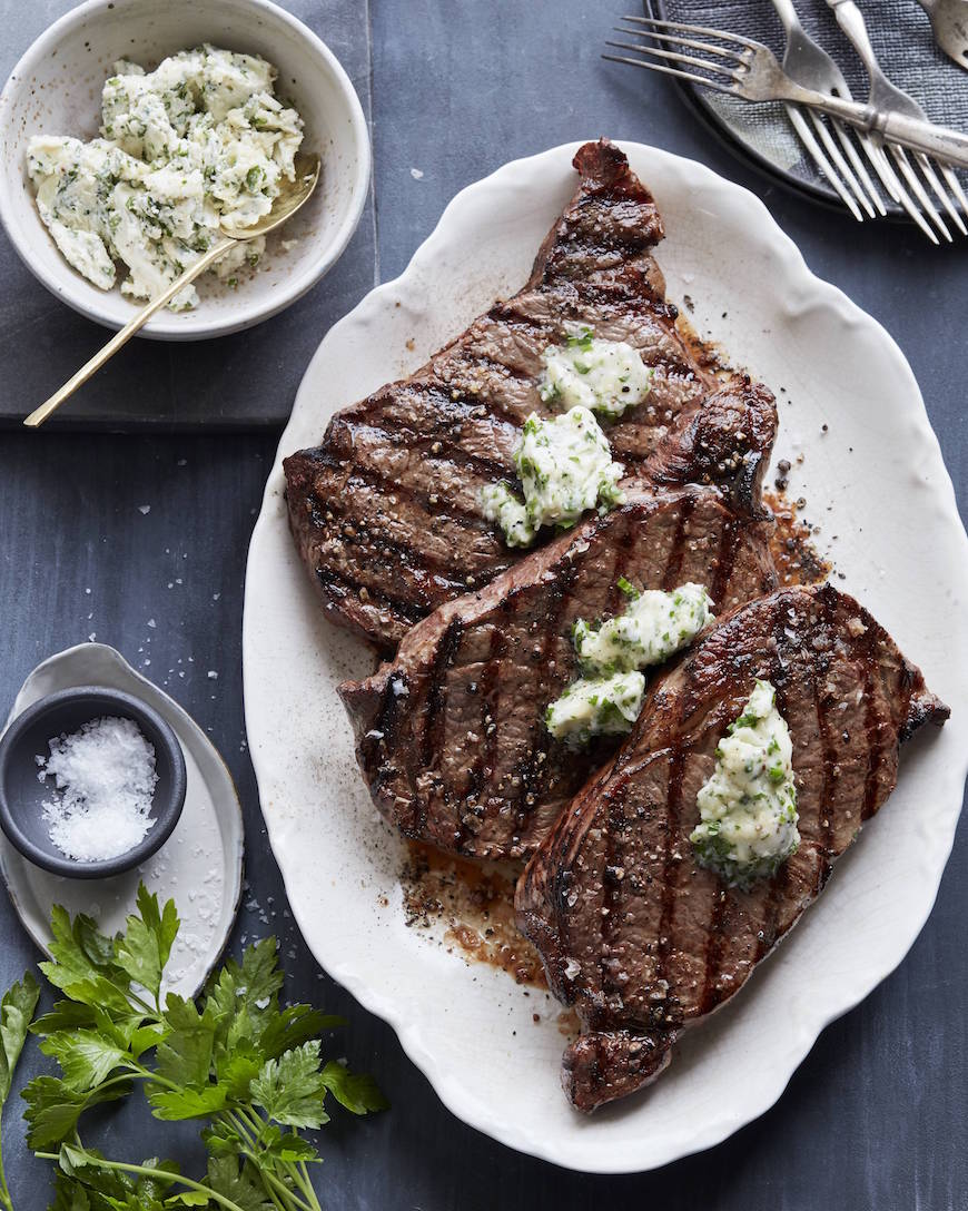 Check spelling or type a new query. Grilled Rib Eye Steak with Parrano Herb Compound Butter ...