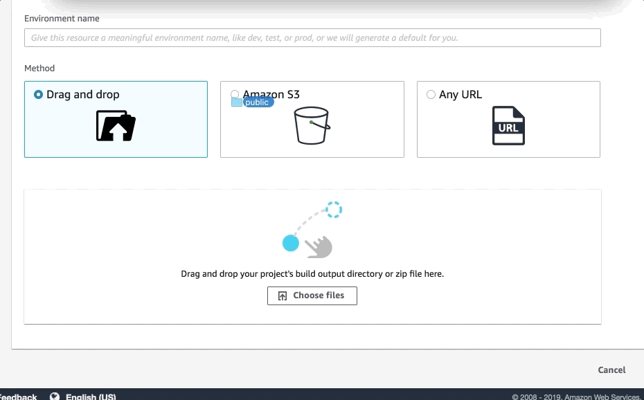 Deploy files stored on Amazon S3, Dropbox, or your Desktop to the AWS Amplify Console Front